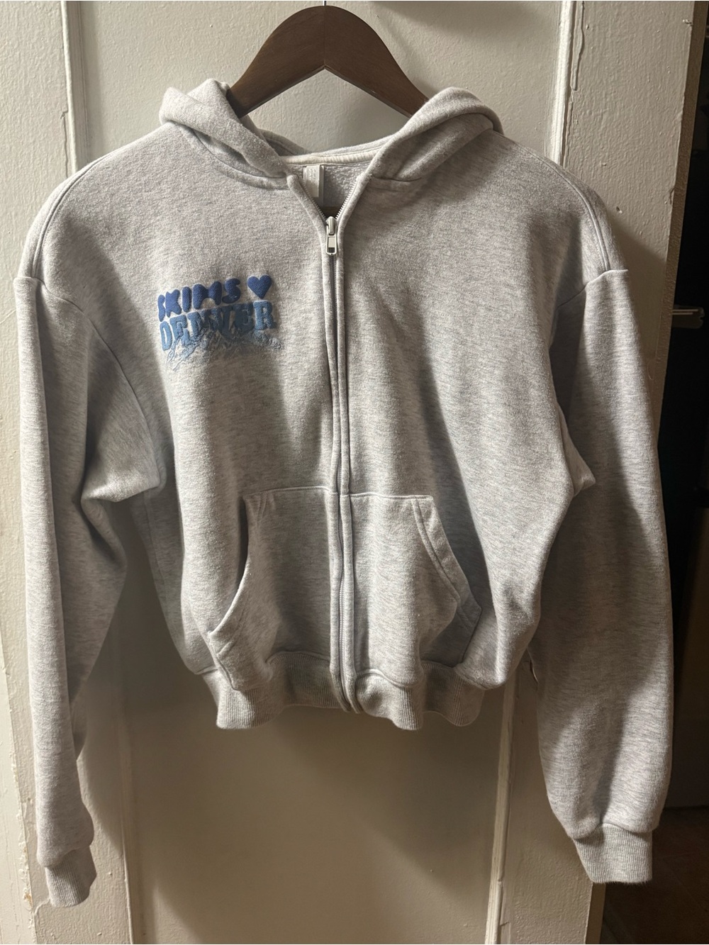 Gray Denver city SKIMS hoodie XXS